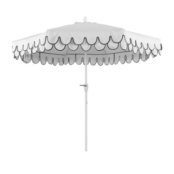Tracy 9 ft. Classic MidCentury Scalloped Fringe Market Patio Umbrella